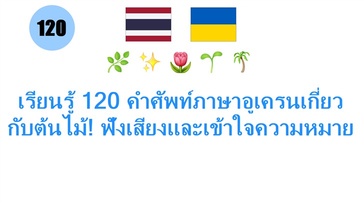 เรียนรู้ 120 คำศัพท์ภาษาอูเครนเกี่ยวกับต้นไม้! ฟังเสียงและเข้าใจความหมาย
